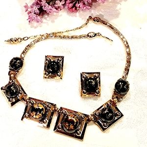 Vintage Matching Necklace and Clip Earring
